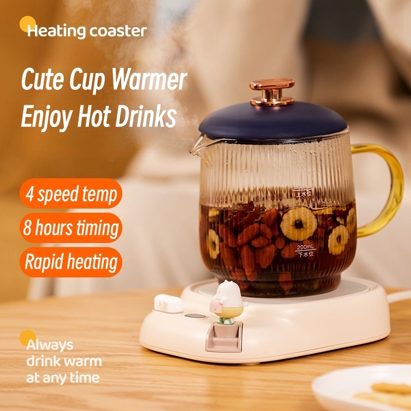 Heated Pad Electric - 40Wコーヒーマグウォーマー、カップヒーター、電気ホットプレート、4段階温度設定、保温コースター、お茶、牛乳、水加熱パッド、220V