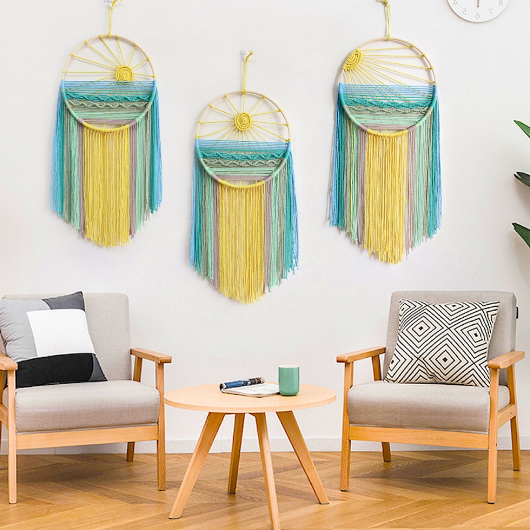 北欧サンライズマクラメタペストリー ボヘミアンサンセット ウ - Sunrise Home Textiles & Apparel のレビューと価格