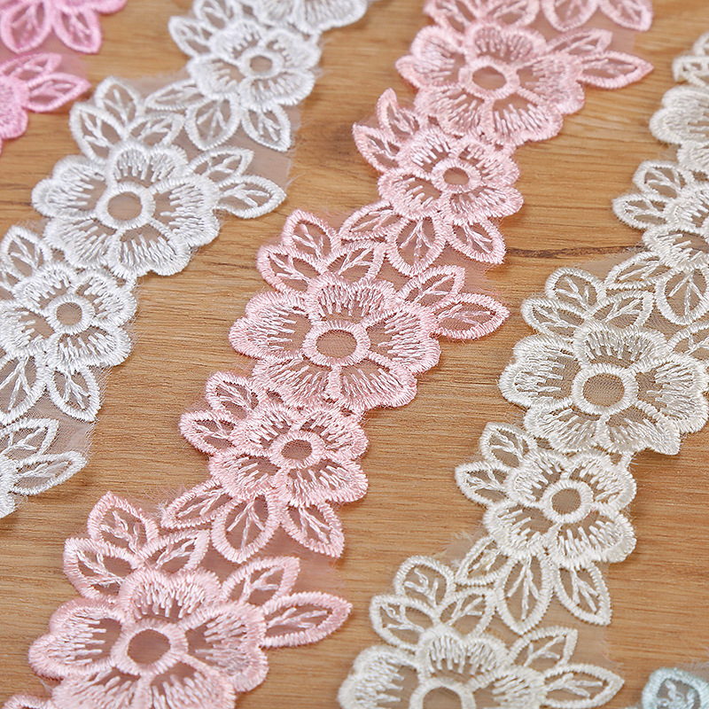 刺繡オーガンザレーストリムリボン,幅5cm,ファブリック,手 - Home Textiles Store のレビューと価格