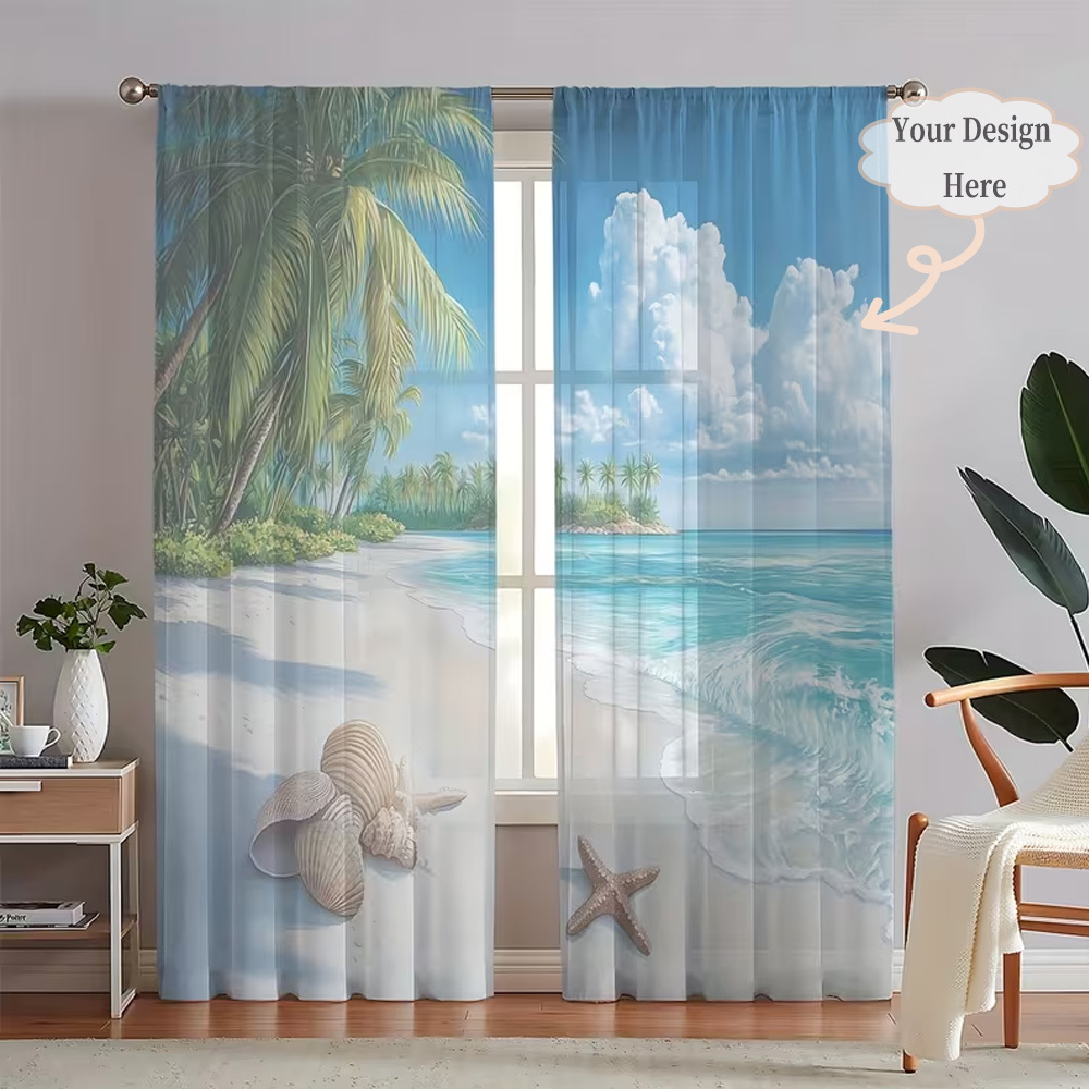 カスタム2Dフラット2枚組シアーカーテン、お好みのデザイン/ - Your Home Textiles のレビューと価格