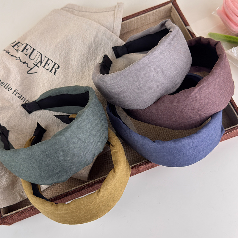 マットなリネンコットンブレンドの柔らかい幅広ヘッドバンド、シ - Home Textiles Store のレビューと価格