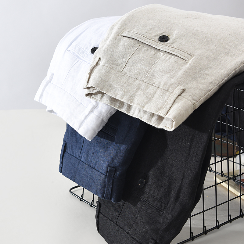 和風シンプルメンズリネンカジュアルパンツゆったり通気性ストレ - Home Textiles Store のレビューと価格