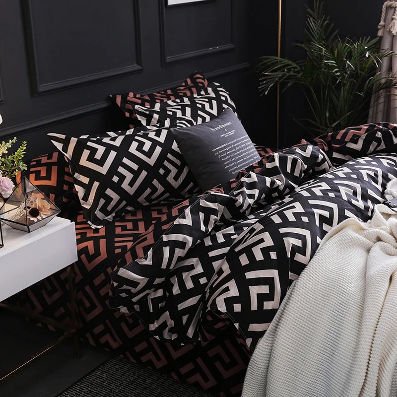 枕カバー付きデラックスベッドリネンセット,掛け布団カバー,フ - Home Textiles Store のレビューと価格