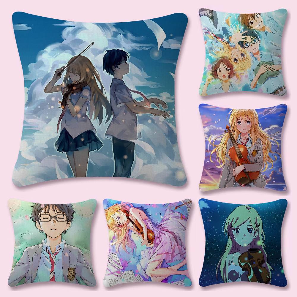 アニメ「四月は君の嘘」ミニ45*45cmクッションカバー枕カ - Your Home Textiles のレビューと価格